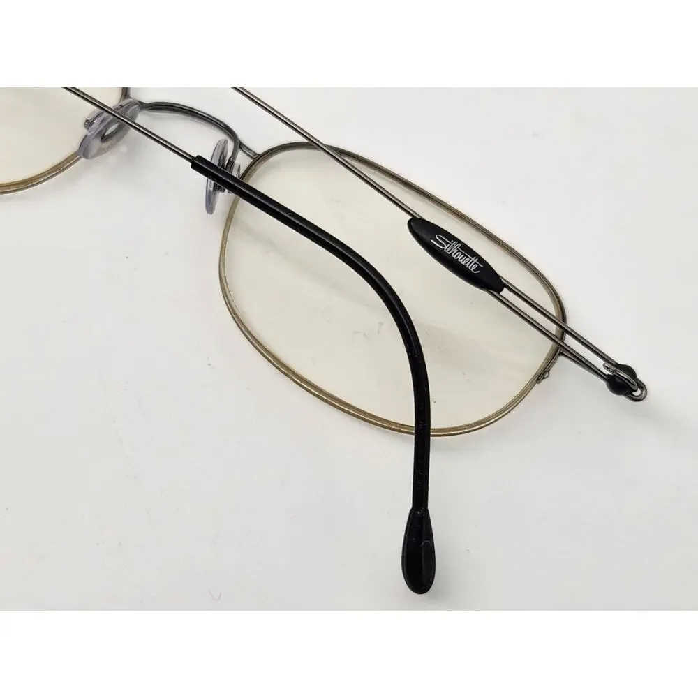 Silhouette Small Eyeglasses Titan Gunmetal Half Rim Frame Only Austria